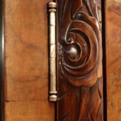 Burl Walnut Mirrored Cabinet- detail of hinges- Styylish