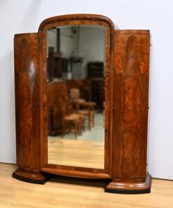Burl Walnut Mirrored Cabinet- front view- Styylish