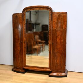 Burl Walnut Mirrored Cabinet, Art Deco, 1930