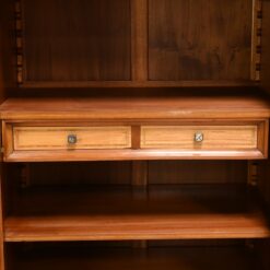 Burl Walnut Mirrored Cabinet- detail of interior with drawer- Styylish