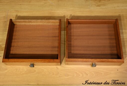 Burl Walnut Mirrored Cabinet- inside of drawer- Styylish