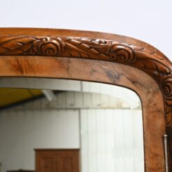 Burl Walnut Mirrored Cabinet- detail of carving 2- Styylish