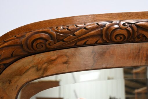 Burl Walnut Mirrored Cabinet- detail of carving 3- Styylish