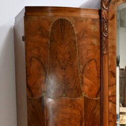 Burl Walnut Mirrored Cabinet- upper detail of left side- Styylish