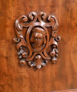 Writing Desk Sideboard - Face Carving Detail - Styylish