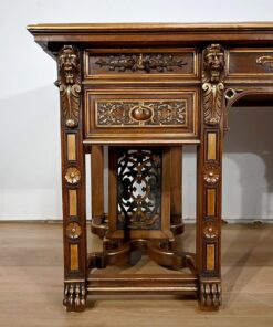 Italian Renaissance Study and Desk - Desk Front Carving - Styylish