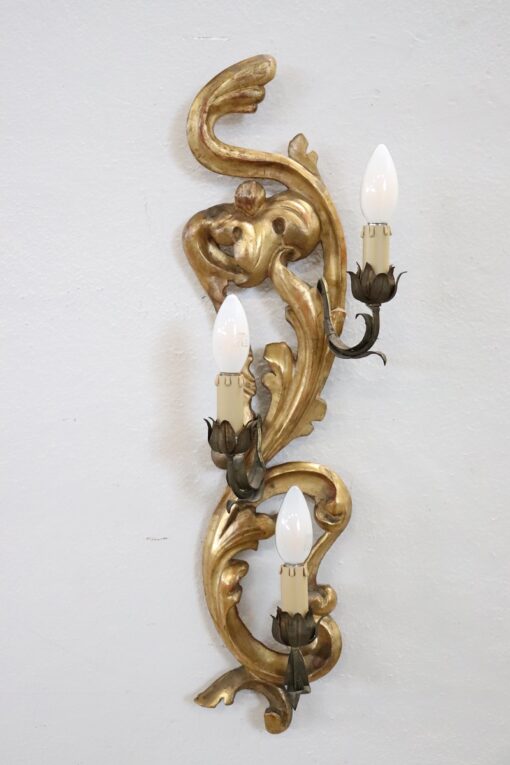 Gilded Wood Wall Sconce- full view- Styylish