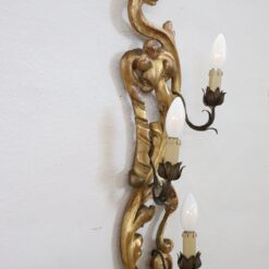 Gilded Wood Wall Sconce- side view- Styylish