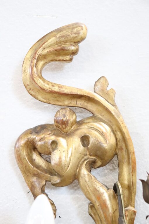 Gilded Wood Wall Sconce- detail view- Styylish