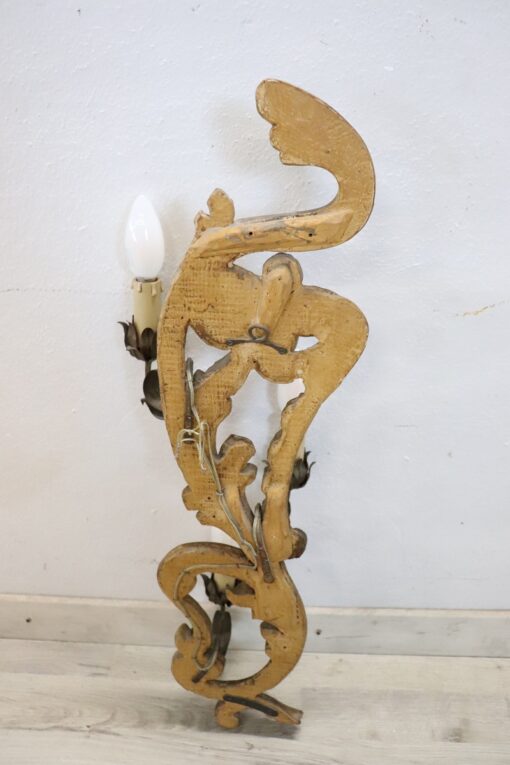 Gilded Wood Wall Sconce- back view- Styylish