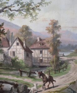 Country Landscape Oil Paintings - Horse and Dog Detail - Styylish