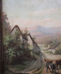 Country Landscape Oil Paintings - Row of Houses Detail - Styylish