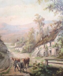 Country Landscape Oil Paintings - Houses Detail - Styylish