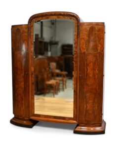 Burl Walnut Mirrored Cabinet- Styylish