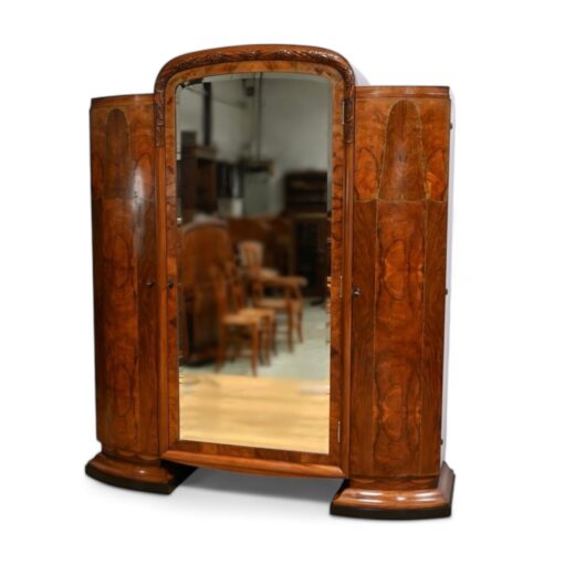 Burl Walnut Mirrored Cabinet- Styylish