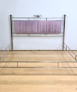 Versace Stainless Steel Bed - Without Mattress Front View - Styylish