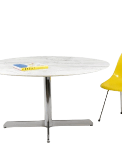 Florence Knoll Table in Marble - Staged with Chair - Styylish
