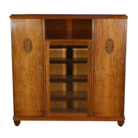 Small Blond Mahogany Bookcase Cabinet, Art Deco – 1940