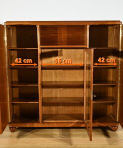 Small Blond Mahogany Bookcase - Compartment Lengths - Styylish
