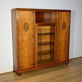 Small Blond Mahogany Bookcase Cabinet, Art Deco – 1940