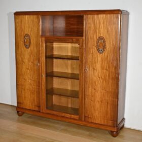 Small Blond Mahogany Bookcase Cabinet, Art Deco – 1940