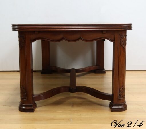 Louis XIV Style Extendable Table - Curved Base Side Detail - Styylish