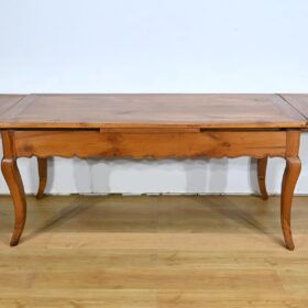 Extendable Farmhouse Table in Cherry, 10 to 16 Place Settings – 2nd Part of the 19th Century