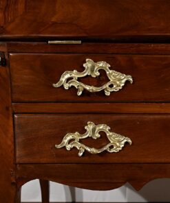 Small Mahogany Sloping Desk - Bottom Drawers Handle - Styylish