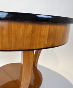 Round Biedermeier Side Table - Ebonized Edge Detail - Styylish