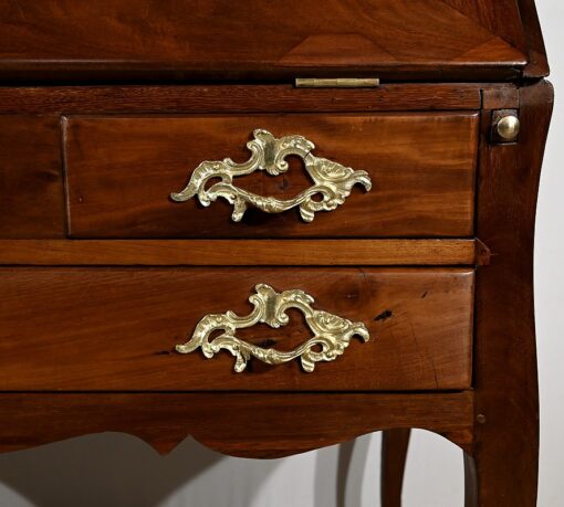 Small Mahogany Sloping Desk - Gold Handle - Styylish