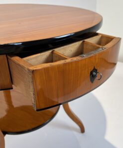 Round Biedermeier Side Table - Drawer Hardware - Styylish