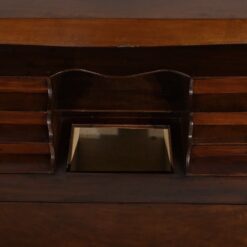 Small Mahogany Sloping Desk - Interior Compartments Open - Styylish