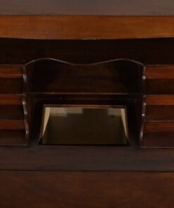 Small Mahogany Sloping Desk - Interior Compartments Open - Styylish