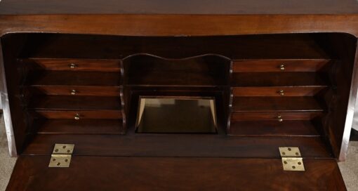 Small Mahogany Sloping Desk - Interior Compartments Open - Styylish