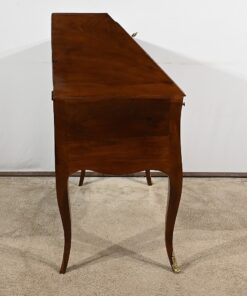 Small Mahogany Sloping Desk - Side Profile Desk Closed - Styylish