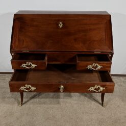 Small Mahogany Sloping Desk - Front Open with Bottom Drawers - Styylish