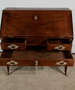 Small Mahogany Sloping Desk - Front Open with Bottom Drawers - Styylish