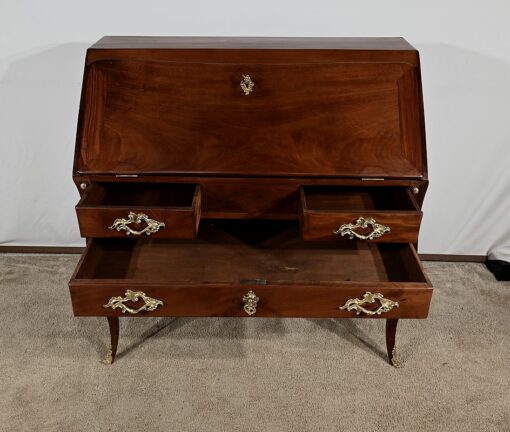 Small Mahogany Sloping Desk - Front Open with Bottom Drawers - Styylish