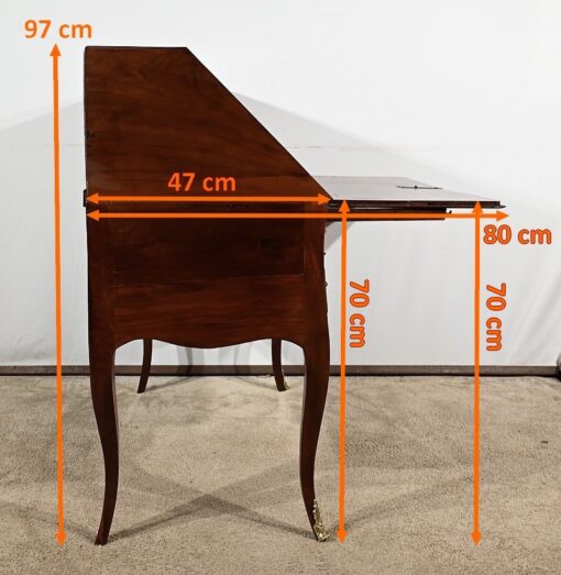 Small Mahogany Sloping Desk - Side Dimensions - Styylish