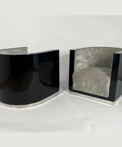 Pair of Art Deco Club Chairs - Together Front and Back - Styylish