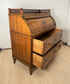 Biedermeier Roll-Top Desk - Side Detail With Drawers - Styylish