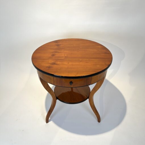 Round Biedermeier Side Table - Front and Top - Styylish