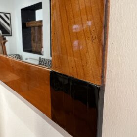 Biedermeier Mirror, Cherry Wood, Ebonized Corners, South Germany circa 1820