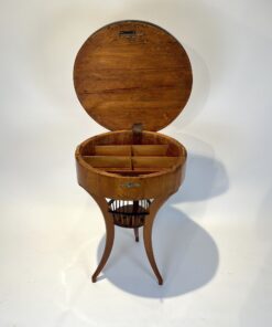 Biedermeier Sewing Table Cherry - Top Compartments - Styylish