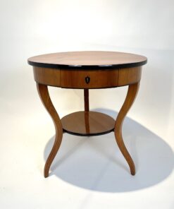 Round Biedermeier Side Table - Front Drawer Profile - Styylish