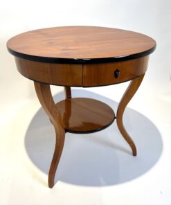 Round Biedermeier Side Table - Side Drawer Profile - Styylish