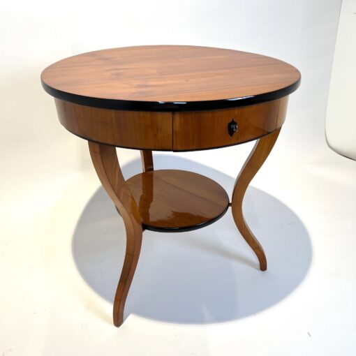 Round Biedermeier Side Table - Side Drawer Profile - Styylish