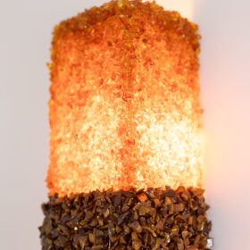 Pair of “Honey” Wall Lights in Amber and Tiger’s Eye