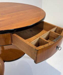 Round Biedermeier Side Table - Drawer Interior - Styylish