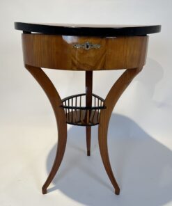 Biedermeier Sewing Table Cherry - Front Lock Detail - Styylish